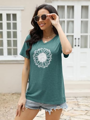 EADINVE-Womens-Short-Sleeve-V-Neck-Sunflower-Graphic-Printed-Summer-Tee-Vintage-T-Shirt-Cotton-Tops-Novelty-Cool-Shirt