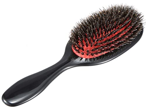 Boar Bristle Detangler Hair Brush for Women and Men, Paddle Detangling Brush Anti-frizz Styling Hairbrush for Curly Straight Natural Hair, Add Shine and Improve Hair Texture