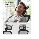 NOBLEWELL Ergonomic Office Chair with Padded Lumbar Support, 2D Headrest, Adjustable Armrests, Upgraded Contoured Seat Cushion, 130° Rocking Tilt, Computer Gaming Chair for Home Office - Image 5