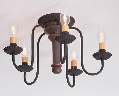 Irvins-Tinware-9121TESB-5-Light-Berkshire-Semi-Flush-Mount-Wood-Ceiling-Light-in-Espresso-with-Salem-Brick-Wood-Primitive-Country-Lighting Irvins Tinware 9121TESB 5 Light Berkshire Semi Flush Mount Wood Ceiling Light in Espresso with Salem Brick Wood Primitive Country Lighting