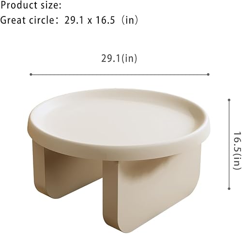 Miniatura 3 de Mesa de centro redonda blanca, mesas de centro modernas,Mesa central redonda de metal,Mesa de centro circular única para sala de estar