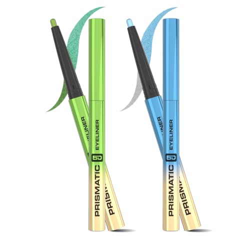 Image of Glam21 Prismatic 5D Eyeliner| Waterproof | Smudge proof | Long lasting eyeliner with easy application | Creamy Formula | Multichrome Effect Bold Color Payoff | Pack Of 2 - 0.4gm Each (Starlight & Moondust)