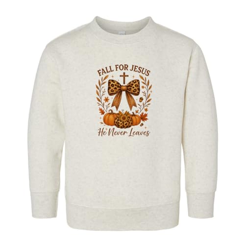 Leopard Fall For Jesus Kids Sweatshirt Toddler