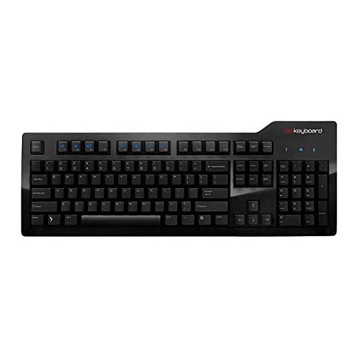 Das Keyboard Model S Wired Mechanical Keyboard, Cherry MX Blue Mechanical Switches, 2-Port USB Hub, Laser Etched Keycaps (104 Keys, Black)
