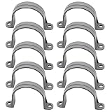 BENLIUDH 2 Inch PVC Pipe Strap, 2-Holes Conduit Pipe Clamps Plastic Pipe Supports (Grey, 10 Pcs)