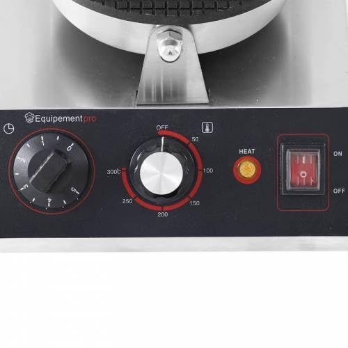 {CB-1} - Gofrero (redondo, 230 V, acero inoxidable, placa de hierro fundido, profesional para gofres redondos