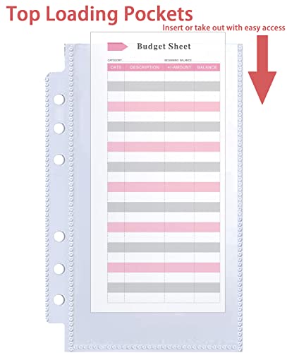 40 Pack 80 Pockets Budget Sheet Protector Sleeves For A6 6 Ring Binder, Ultra-Clear Cash Binder Sleeves, Double-Sided, Top Loading Sheet Protector For Budget Sheet, Currency Collection,3.5X5 Photos #TOP5