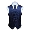 HISDERN Heren FLoral bruiloft vest stropdas pochet zakdoek jacquard vest pak set