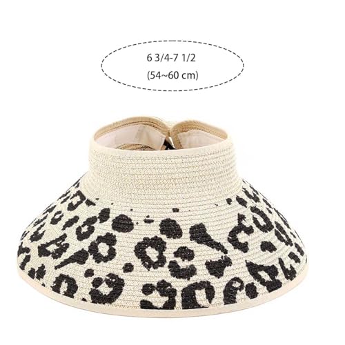 Sombrero de paja con ala ancha estampado leopardo miniatura 2