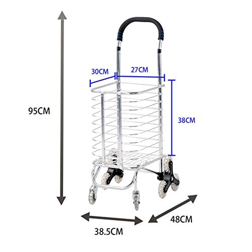 Einkaufstrolley aus Aluminiumlegierung, zusammenklappbar, für Treppensteigen mit 8 Rädern – Bild 3