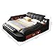WAQINBR Multifunctional King Bed Frame, Modern Luxury Smart Bed with Massage Recliner on Right/Music Speaker/USB Port/Storage Drawers, Adjustable Leather Upholstered Headboard, Black