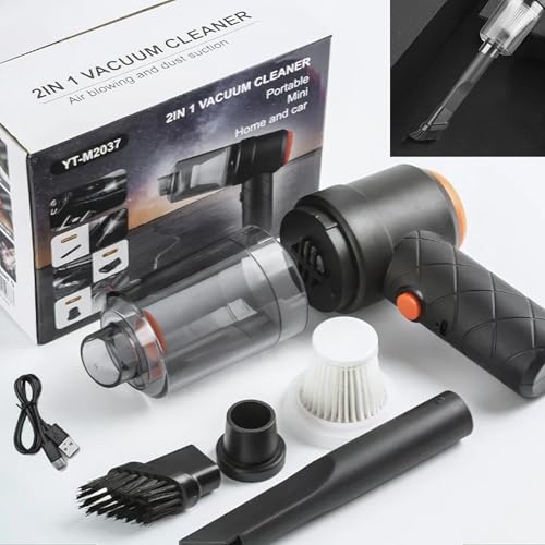 Image of Cordless Mini Vacuum Cleaner and Air Blower 2 in 1 Car Vacuum Cleaner High-Power Handheld Wireless Rechargeable Mini Car Vacuum for Vehicle, Home and Offic Computer dust, Sofa Floor Cleaner