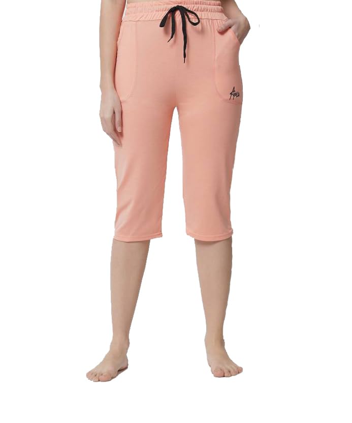 Women's Cotton Capri, Drawstring Waist with Pockets, Knee Length-picture-44