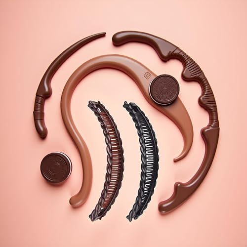 Pack de 2 pinzas grandes para cabello largo negras y marrones miniatura 4
