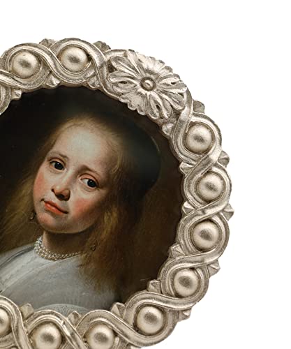 Yulink 3X3 Small Vintage Round Picture Frame, Mini Antique Ornate Circle Photo Frame, For Tabletop And Wall Display, Retro Home Decor, Old Fashioned Photo Gallery Art, Champagne Gold #TOP5