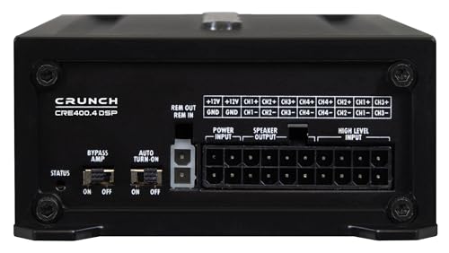 CRUNCH CRE400.4DSP-ISO - 4-kanałowy wzmacniacz samochodowy CLASS A/B - 4 x 50W - z wbudowanym 6-kanałowym 32-bitowym DSP - zintegrowanym Bluetooth dla przesyłania audio i sterowaniem aplikacją |
