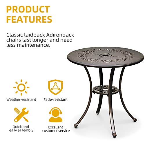 DWVO-25-Inches-Round-Patio-Dining-Table-with-Umbrella-Hole-Antique-Cast-Aluminum-Outdoor-Bistro-Table-Outdoor-Side-Table-for-Backyard-Garden-Patio-Porch-Hammered-Bronze DWVO 25 Inches Round Patio Dining Table with Umbrella Hole Antique Cast Aluminum Outdoor Bistro Table Outdoor Side Table for Backyard Garden Patio Porch Hammered Bronze