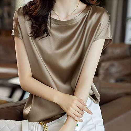 T-Shirt Basique en Satin Vintage pour Vos Sorties d'Été Chic