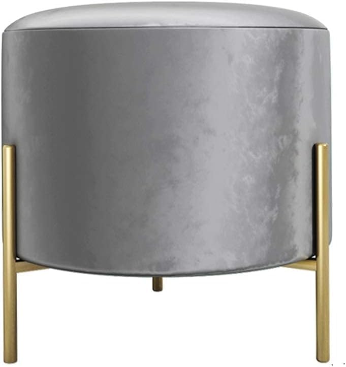 Pouf repose-pieds rembourré et tabouret de vanité blanc et gris