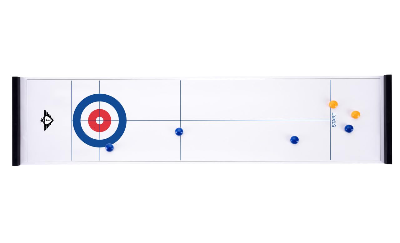 Engelhart - 340505 - Scatola Gioco 3 in 1: Curling, Shuffleboard e Bowling - Dimensioni 120 x 28 cm