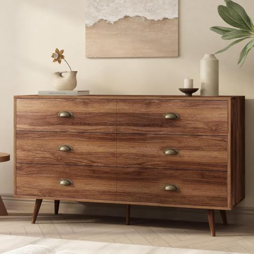 CARPETNAL Walnut 6-Drawer Dresser