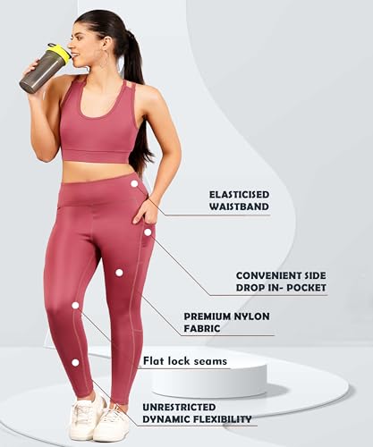 Image of NEVER LOSE Thick High Waist Yoga Pants with Pockets, Tummy Control Workout Running Yoga Leggings for Women