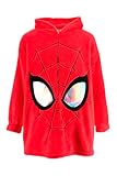 Marvel Spiderman Sudadera para Niño, Manta con Capucha para Niño, Diseño Heroe Sudadera Manta Polar Suave, Talla 6/8 Años