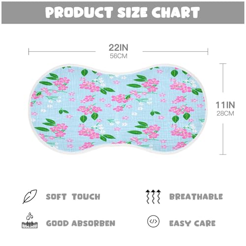 Kigai Pink and White Flowers Burp Cloths for Baby 4-Layer Cotton Muslin Burping Cloths 22x11 inch Super Soft & Absorbent Spit Up Burp Rags for Newborn Boys Girls 2 Pack2
