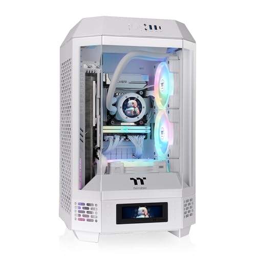 Image of Thermaltake Tower 250 Snow Mini-ITX Mini Tower; 2x120mm CT Fans Included; 360mm Radiator Support; 360mm GPU Clearance; Dual Chamber; CA-1Z9-00S6WN-AZ