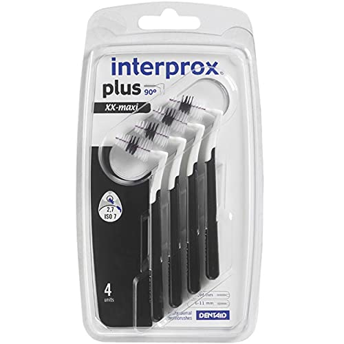 3 x Interprox Plus Interdental Brushes, Black, XX-Maxi Pack of 4 (3 x 4 Pack)