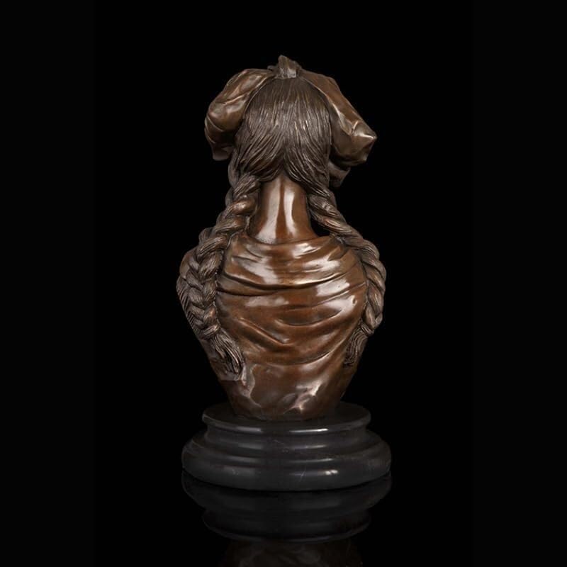 Sculpture Western Human Male Bust Figurine Statue Bronze Man Head Adult Vintage Art for Decoration Retro Copper