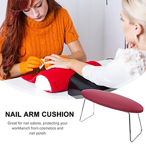 FRCOLOR Nagel Handauflage Kissen für Nageltisch Leder Handgelenk Armlehne Nagelkissen Handkissen Armauflage Halter (rot) – Bild 7