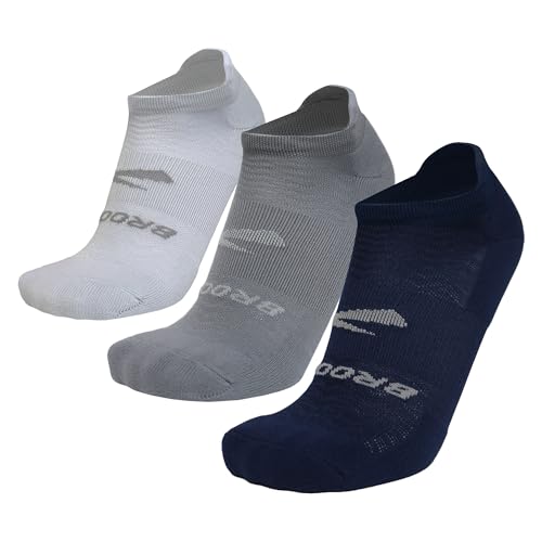 Brooks Run-In No Show Socks I Men & Women Performance Athletic Running Socks I Comfort Fit (3-Pack Set)