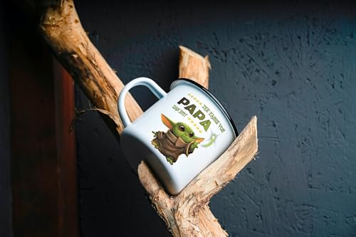 Das MIMIMI stark in dir ist auf den Sack gehen Emaille-Tasse Tasse Sprüchetasse Spaßtasse Geschenkidee Geschenketasse Kindertasse Kindergeschenk (weiß Emaille) (Papas Tasse)