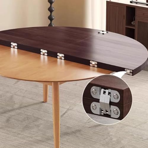Table de salle à manger ronde pliable 120cm bois gain de place - 4