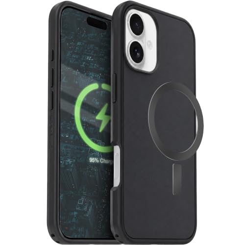 Image of OtterBox iPhone 16 Plus - Symmetry Series Slim MagSafe Case - Black | 3X Military Drop Protection - Slim - Shockproof - Pocket-Friendly - Raised Edges - Anchor Points - Non-Retail Packaging