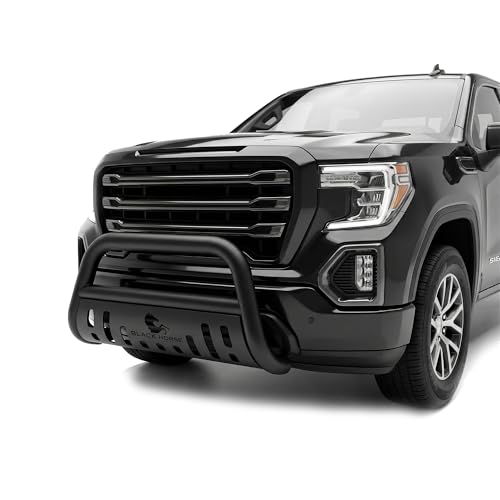 Image of Black Horse Bull Bar Skid Plate Black Compatible with 2019-2026 GMC Sierra 1500|2019-2026 Chevrolet Silverado 1500-BB037415A-SP