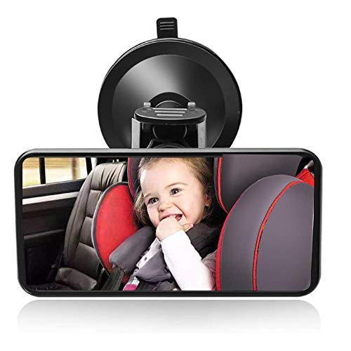 Feadem Baby Car Mirror Rear Facing - View Infant/Toddler In Back Seat - Shatterproof Safety Rear View Backseat Mirror 360 Degree Rotatable