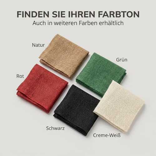 STOFFKONTOR Jute Sackleinen Meterware in Natur, 100% Jute, Robust & Flexibel verwendbar, ca. 130 cm breit, ca. 360 g/lfm