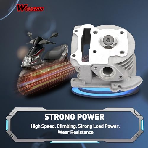 WOOSTAR 39mm Zylinderkopf 64mm Ventile Ersatz für 4-Takt GY6 49ccm 50ccm ATV Roller Moped 139QMA 139QMB Motor