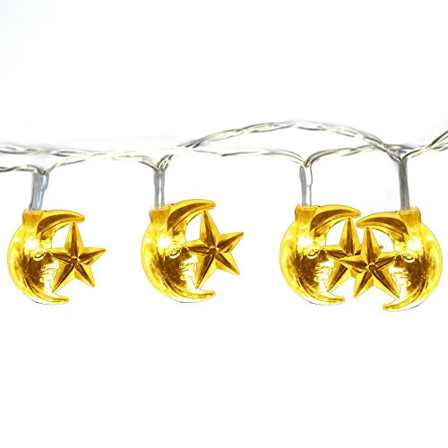 INST 20 Islamic EID Ramadan 2m/20 LED Stars and Moons Festival LED String Light Decoration, Warm white
