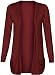 Fashion Wardrobe Womens Long Sleeves Drop Pocket Boyfriend Cardigan Ladies Open Casual Tops 8-14 (USA 6-8 / UK 6-10 (S/M), Wine)