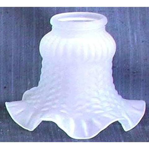Replacement Glass Bell-Shaped Lampshade for Lamps and Chandeliers made of Iron and Brass Cover