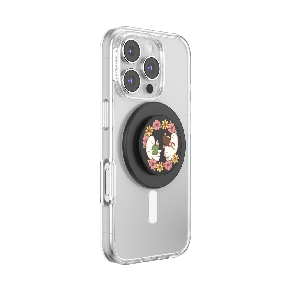PopSockets Phone Grip for MagSafe with Kickstand, Magnetic Stand, Swappable Top, Secure Hold for iPhone MagSafe Cases, Phone & Tablet Grip - Bookish Besties