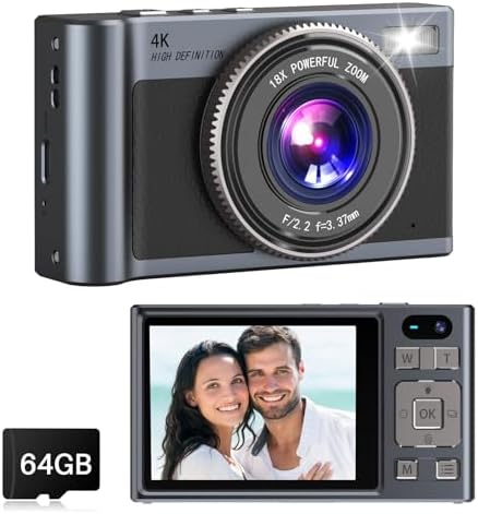 INF 5K Ultra HD Digitale Camera met 75MP, 18x Zoom, WiFi en Accessoires