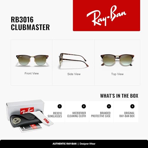 Image of Ray-Ban RB3016 CLUBMASTER Sunglasses For Men For Women + BUNDLE with Designer iWear Eyewear Care Kit