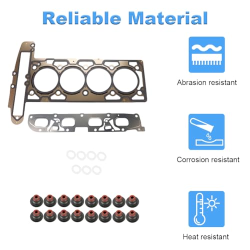 Image of Head Gasket Set Compatible with Chevy Captiva Sport Equinox Impala Malibu Orlando Buick Allure Lacrosse Regal Verano GMC Terrain 2010-2017 2.4L Replacement for HS26517PT