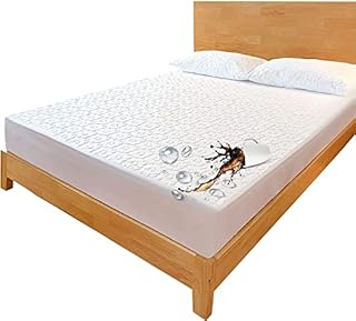 VL 100% Waterproof Double Mattress Protector - Extra Deep Fitted Bed Cover - Machine Washable - Waterproof Bed Sheet Terry Mattress Protector - Super Soft and Breathable (Double (135 x 190 + 30cm)