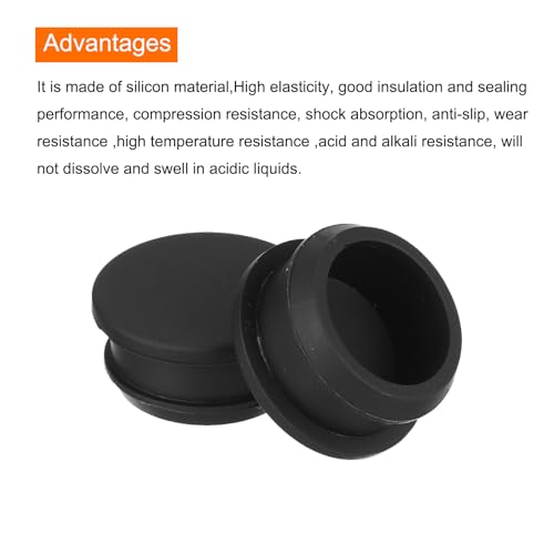 Image of MECCANIXITY Silicone Snap in Locking Hole Plugs,Rubber Panel Seal Cover Flush Type Panel Round for Kitchen Rubber Bulkheads Waterproof Sealing Plugs 24mm /0.94 Inch Diameter Black,Pack of 4