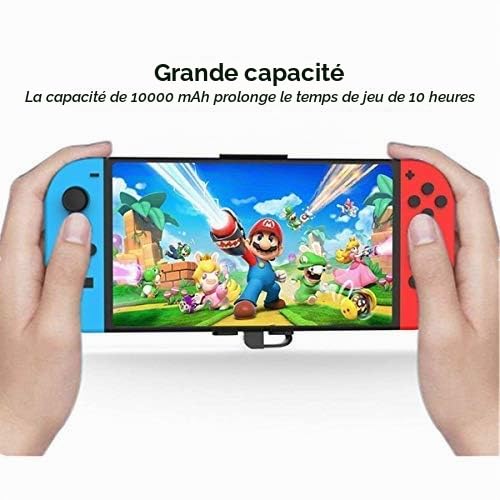 Home Care Wholesale 10000mAh Chargeur Portable Power Bank - Étui de Chargeur de Batterie étendu Rechargeable - Pack de Batterie de Secours de Voyage Compact pour Nintendo Switch